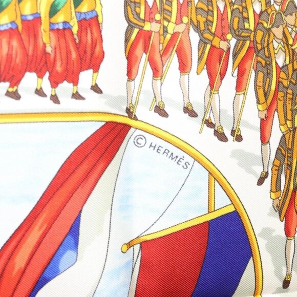 HERMES Carre 90 Scarf ""GRAND CORTEGE A MOSCOU"" Silk Red Auth hk2432 - Picture 8 of 16